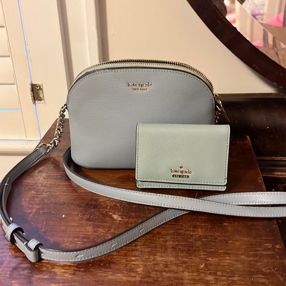 Kate Spade Blue Small Dome Crossbody and Wallet